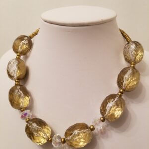 Gold glass beads 20"