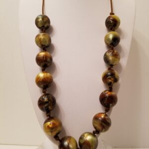 Resin beads on cotton cord 32"