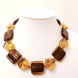 Glass and resin necklace