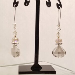 Fired glass grey beads