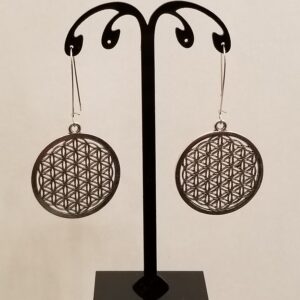 Gun metal Celtic disc earrings