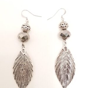 Silver plated gun metal earrings