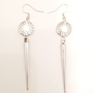 Silver plated gun metal earrings