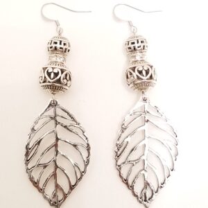 Silver plated gun metal earrings