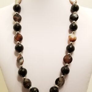 Brown banded agate necklace