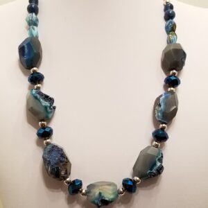Rough banded agate necklace 14 "