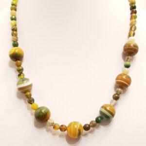 Peafowl agate necklace 14 "