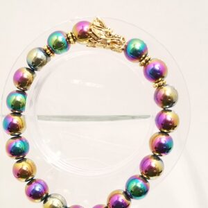 Rainbow hematite men's bracelet