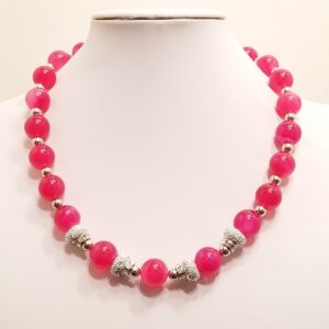 Pink scale agate necklace 2