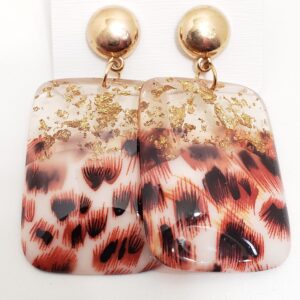 Square leopard print resin (red)