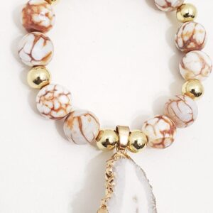 Gold charms w/ Agate Stones