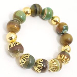 Agate gold charm spacers