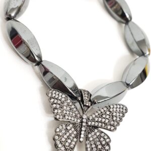 Hematite Butterfly Charm