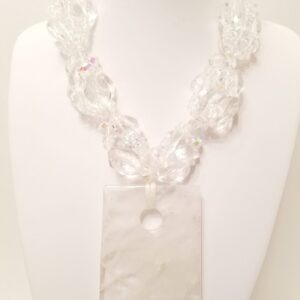White Quartz and resin glass clear beads