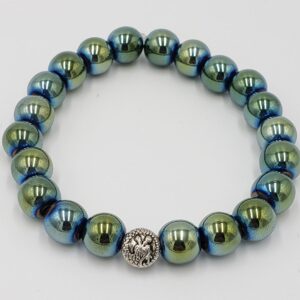 MaxxStaxx Men's Gun Metal Teal Hematite 18"