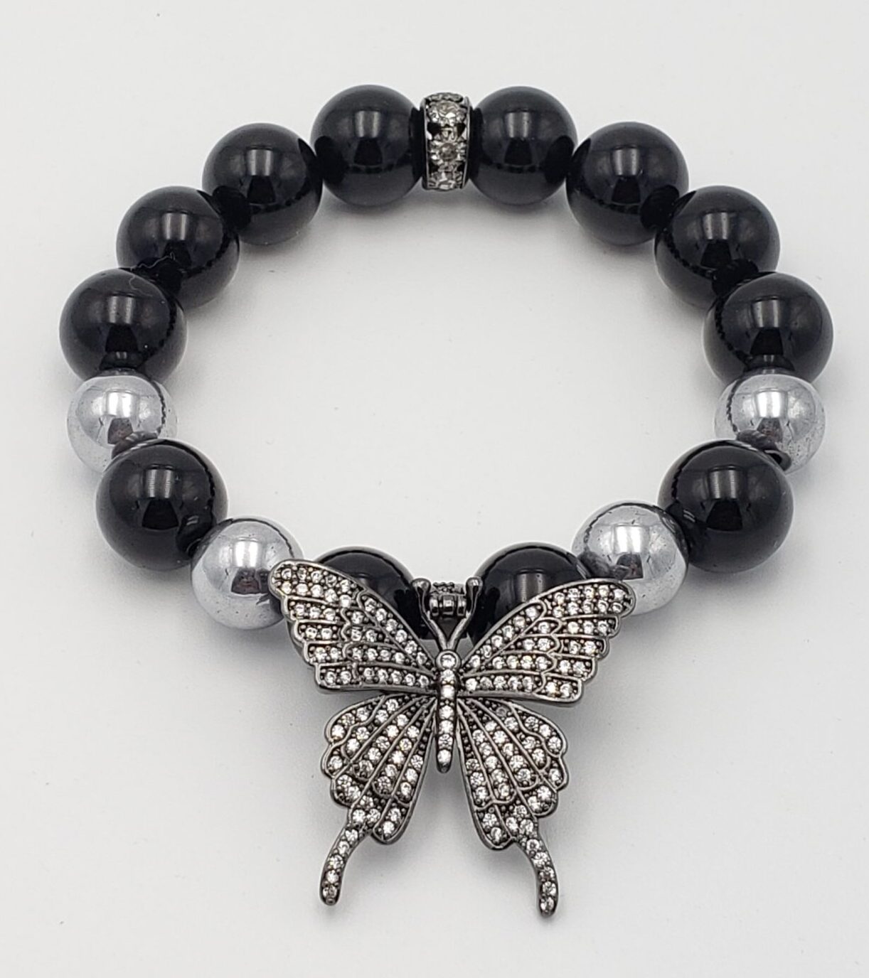 MaxxStaxx Hematite and Onyx Butterfly