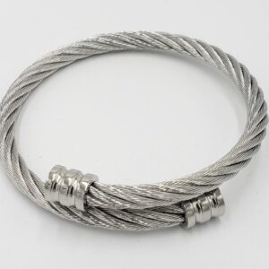 MaxxStaxx Silver Metal Twist Bangle
