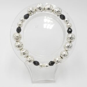 MaxxStaxx Silver Hematite w/ black beads